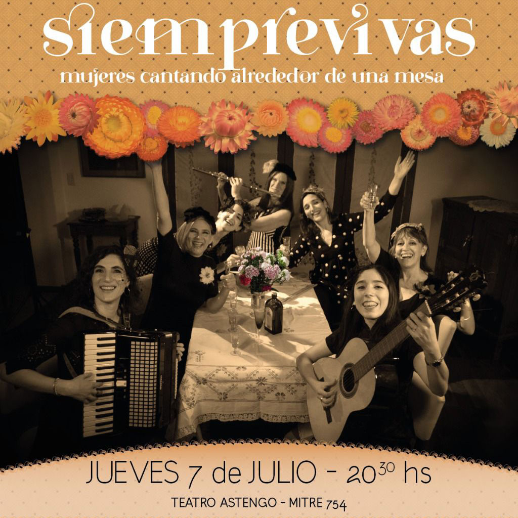 siempre vivas mujeres cantando al rededor de una mesa obra teatro astengo