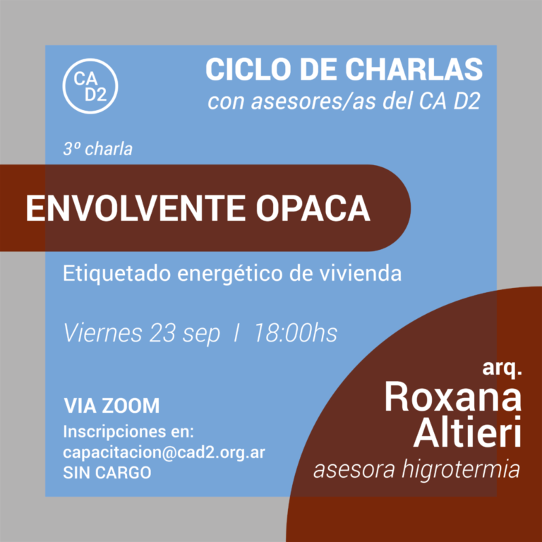 CICLO DE CHARLAS CON ASESORES/AS DEL CA D2 – Charla #03– 23/9 – 18hs – VÍA ZOOM
