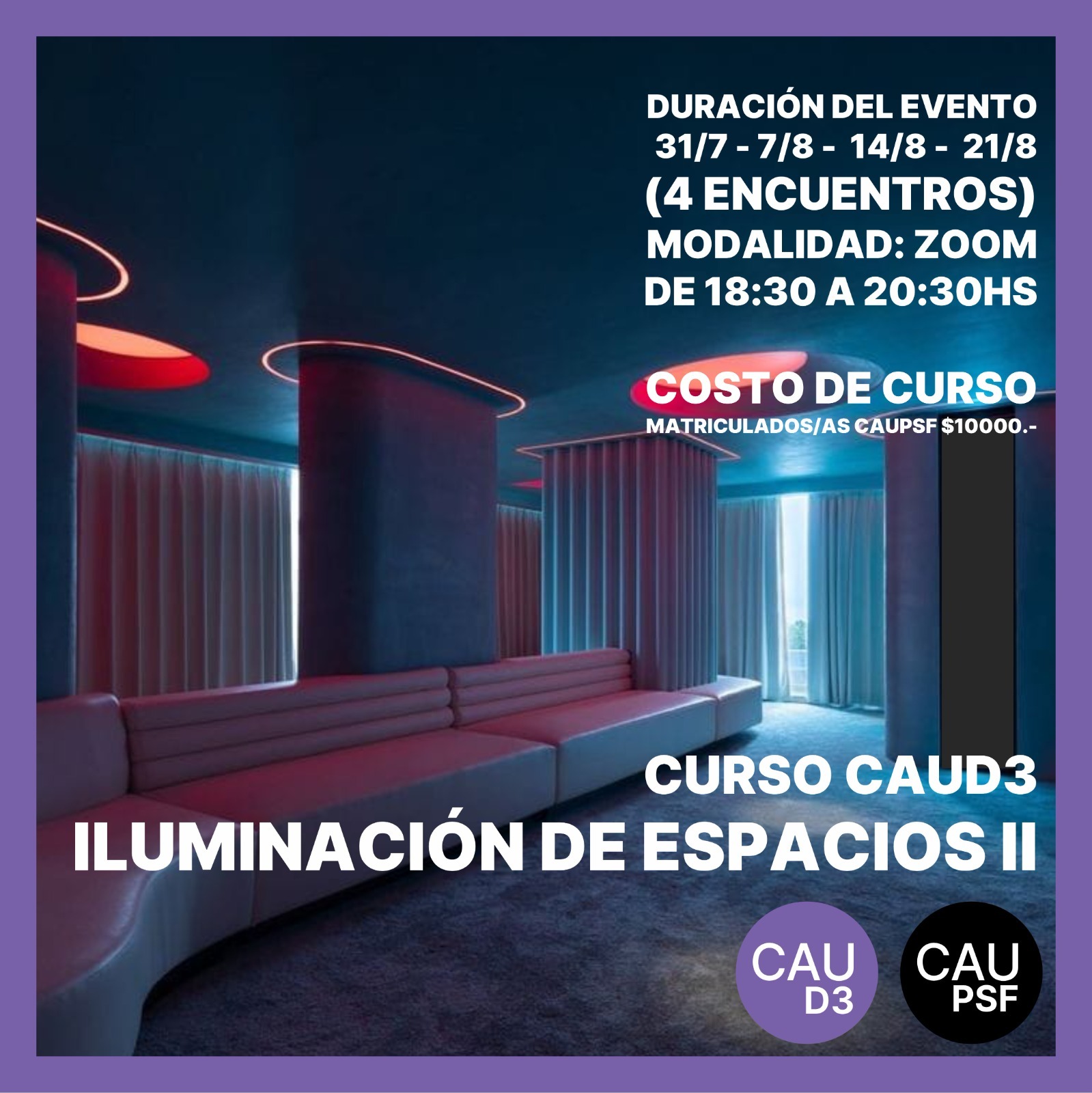 Iluminación de Espacios II: curso virtual en cuatro clases