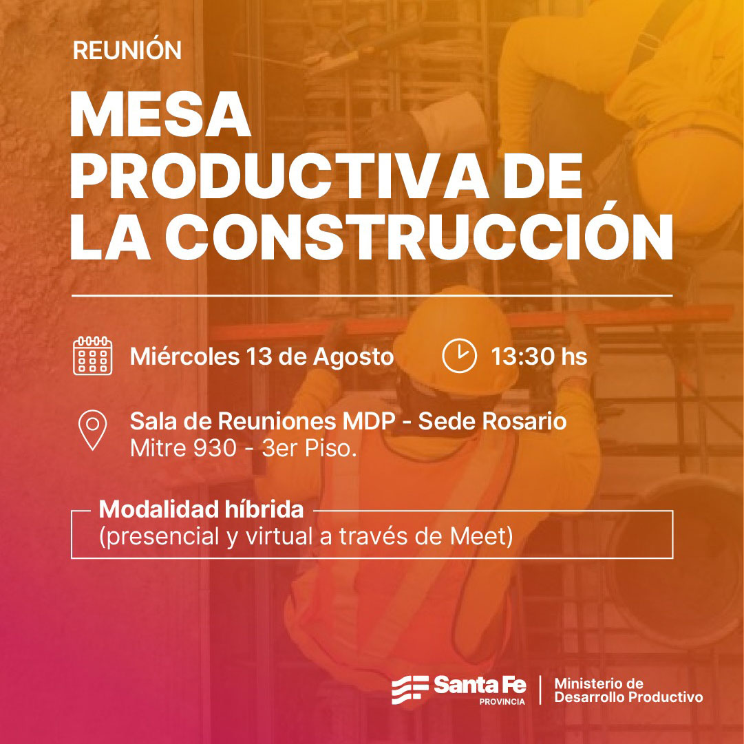 Invitación a la Mesa Productiva de la Construcción