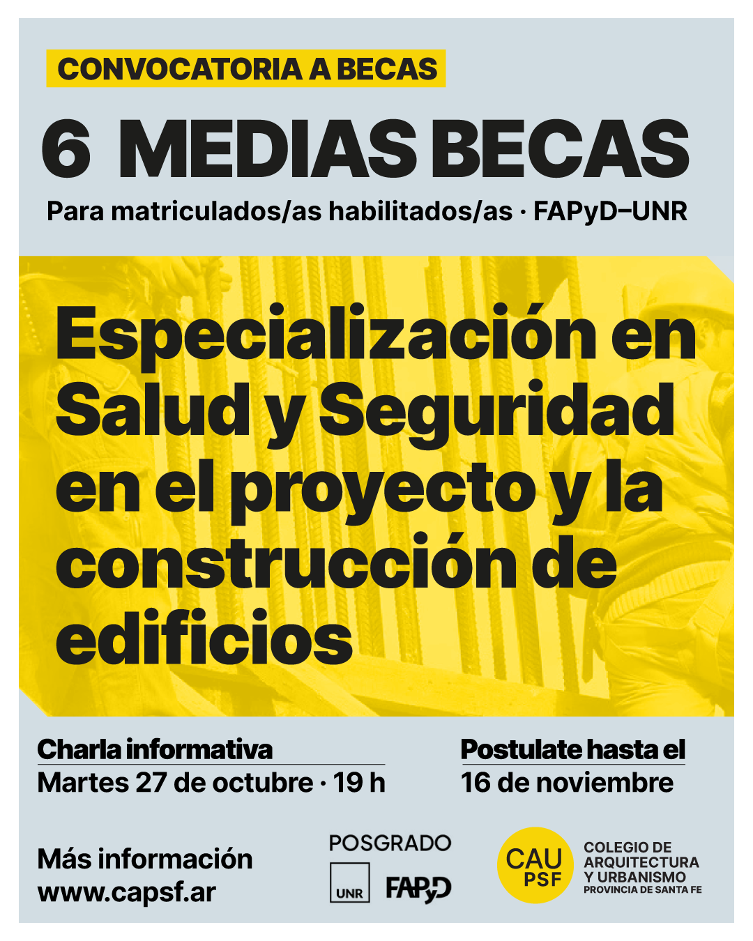 Becas CAUPSF para la Especialización en Salud y Seguridad en el proyecto y la construcción de edificios