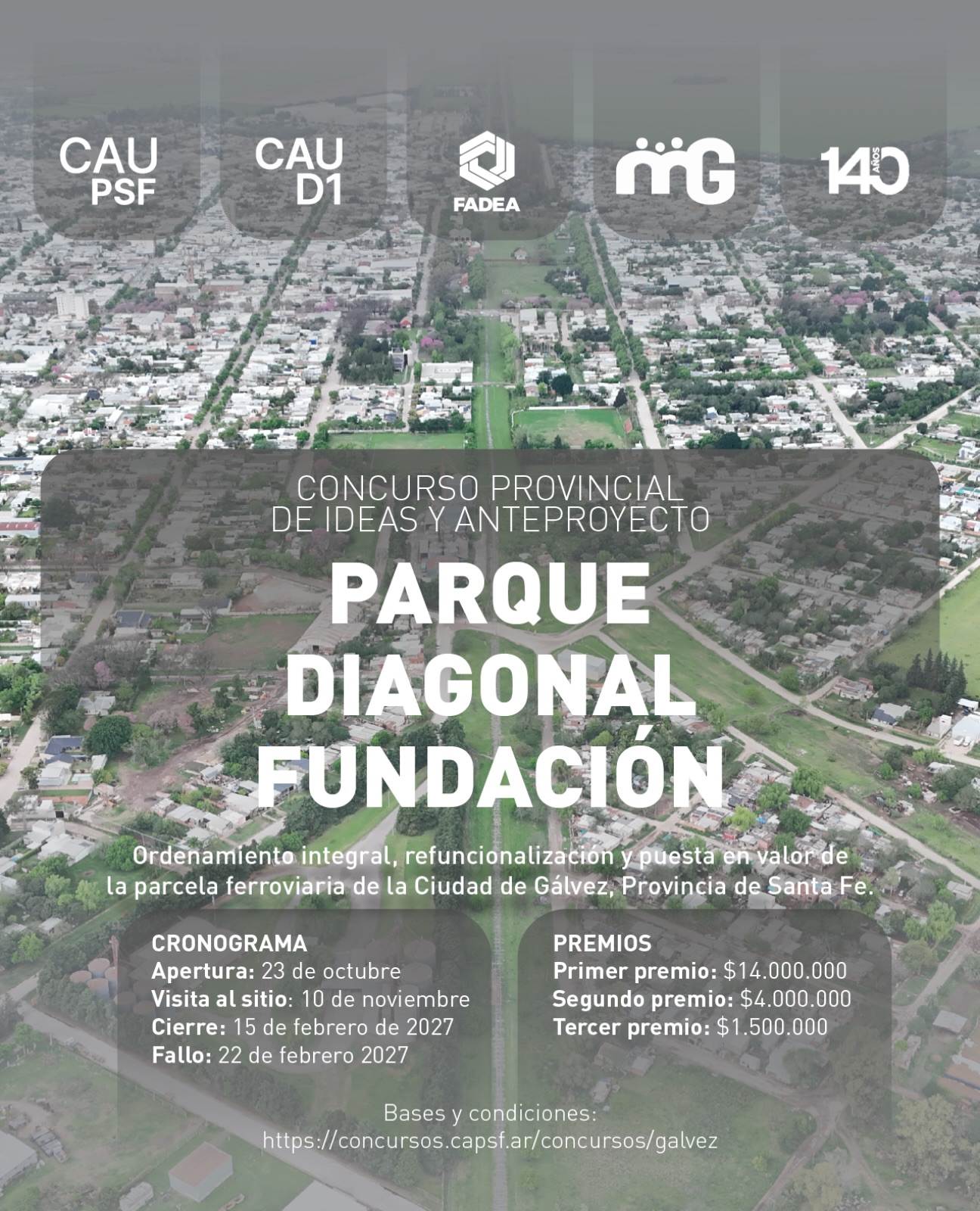 Concurso «Diagonal Fundación»: un nuevo espacio público para el corredor ferroviario de Gálvez
